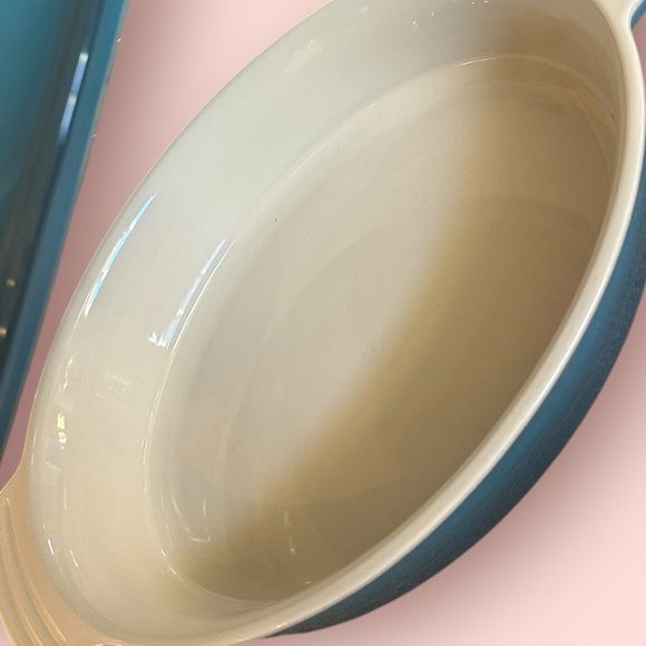 Le creuset blue classic oval baking dish with lid - Picture 4 of 6